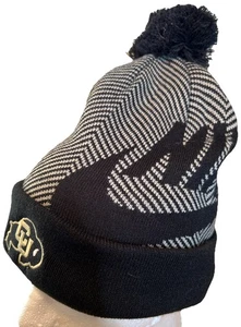 NEU Colorado Buffaloes Buffs Beanie Wintermütze Nike schwarz gestreift Bommel Bündchen Neu mit Etikett - Bild 1 von 13