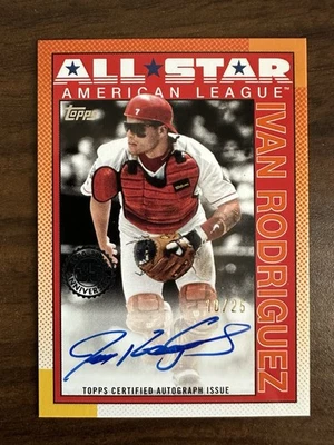 2025 Topps Update #90AS-IR IVAN RODRIGUEZ Auto ON CARD 1990 Anniversary /25 - Image 1 of 2