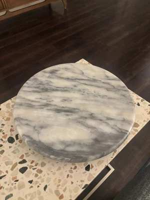 Marble 12” round Lazy Susan rotates beautifully unbranded - Image 1 of 4