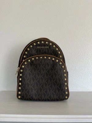 Mochila Michael Kors Abby Mediana Marco con Tachuelas en BRN/BELLOTA Nueva con Etiquetas Foto 1 de 4