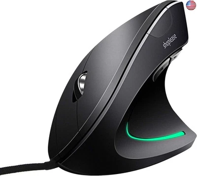 Wired Vertical Mouse, Optical Ergonomic Mouse with 4 Adjustable - Image 1 of 4