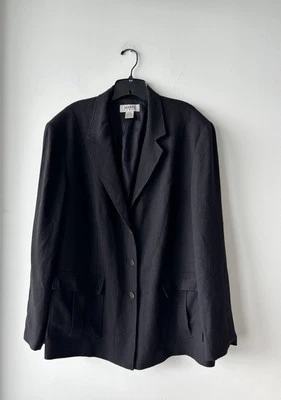 Blazer Alfani Vintage Negro Bolsillos 3 Botones Forrado Mujer’s 24W Carrera Foto 1 de 4