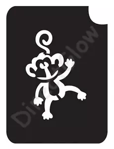 Affe 1018 Körper Kunst Glitzer Make-up Tattoo Schablone 2,75" x 3,75" - 5er Pack - Bild 1 von 1