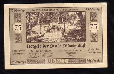 LUDWIGSLUST - GERMANY NOTGELD  -  75 PFENNIG - Image 1 of 2