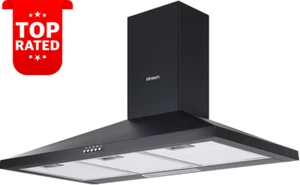 Range Hood 90Cm 900Mm Kitchen Canopy Chimney Wall Mount 3 Speed Exhaust Fan Blac - Picture 1 of 12