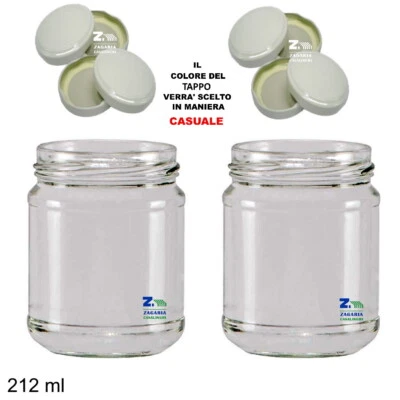 GRUPPO VETRO SOMMA CONF. 24 PZ VASO BARATTOLO BOCCACCIO VETRO 212 ml CON TAPPI X ALIMENTI CONSERVE