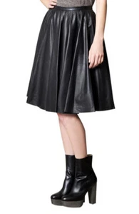 Vintage Womens Stylish Leather Skirt Genuine Lambskin Club Party Wear Skirt WS74 - Picture 1 of 3