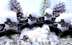 Adventszahlen für Kerzen Flaschen Kerzenhalter Rentiere Adventskranz Weihnachten - Bild 1 von 9