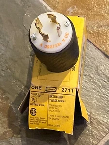 Hubbell HBL2711 Insulgrip Twist-Lock Plug 3 Pole 4 Wire 30A 125/250VAC NEW - Picture 1 of 3