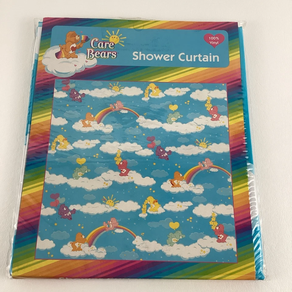 Cortina de Ducha Care Bears Vinilo Nube Estrellas Arco Iris De Colección 2003 Jay Franco Nueva Foto 1 de 4