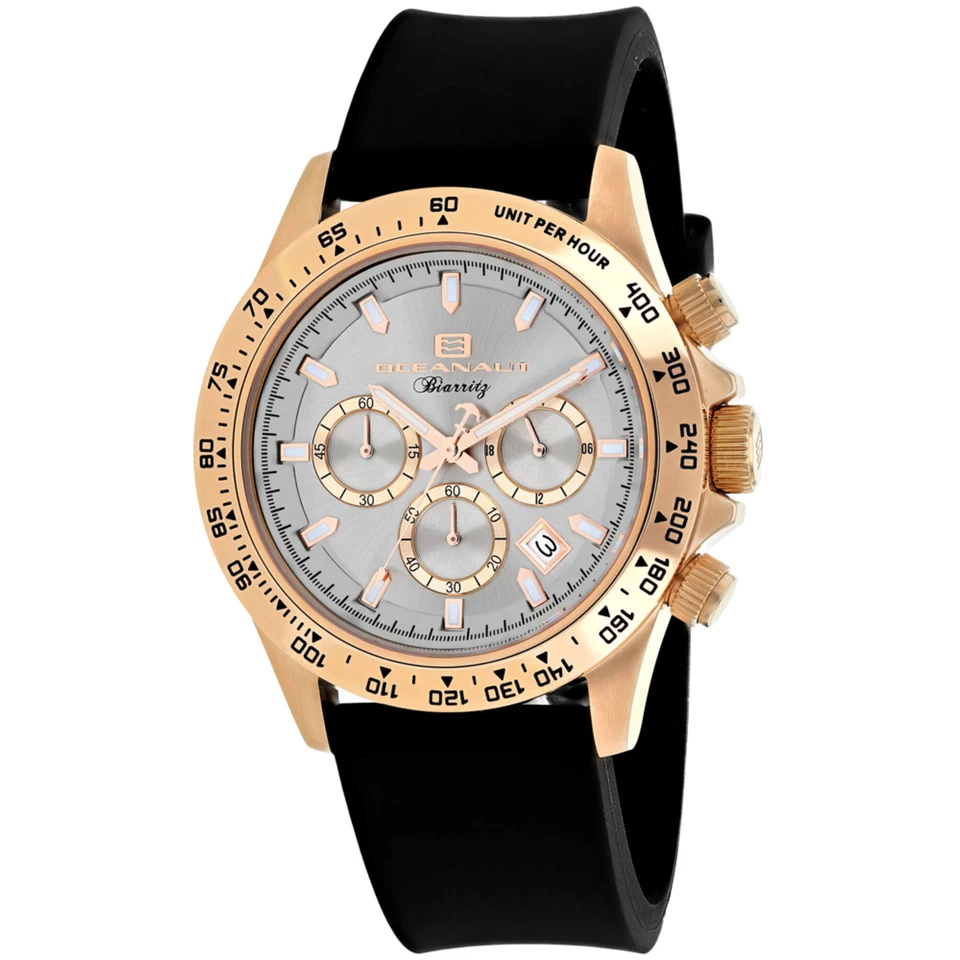 Reloj para hombre Oceanaut Biarritz esfera plateada correa de acero inoxidable enchapada OC6118R Foto 1 de 1