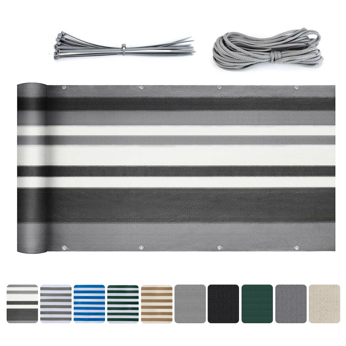 Balkon Sichtschutz 90x650 Cm – Witterungsbeständig, Anthrazit, Mit Kabelbindern