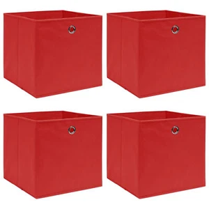 Storage Boxes 4 pcs Red 12.6"x12.6"x12.6" Fabric B6G3 - Picture 1 of 5