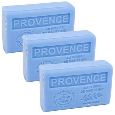 French Soap, Provence with Organic Shea Butter, Savon de Marseille 3 x 125g Bars - Image 1 of 3