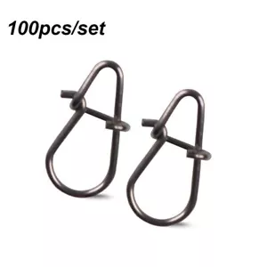 Steel Durable Barrel Swivel Oval Split Rings Fishing Hanging Snap Connector - Bild 1 von 16