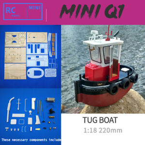 DIY 1:18 220mm Q1 Mini Tugboat  Rescue simulation RC ABS RC model kit