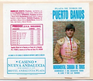 Tauromaquia Plaza Toros Puerto Banus Programa de mano año 1988 (DT-171) - Imagen 1 de 1