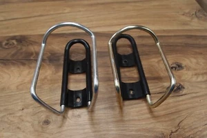 set of two water bottle cages basket for MTB vintage silver / gold - Picture 1 of 10