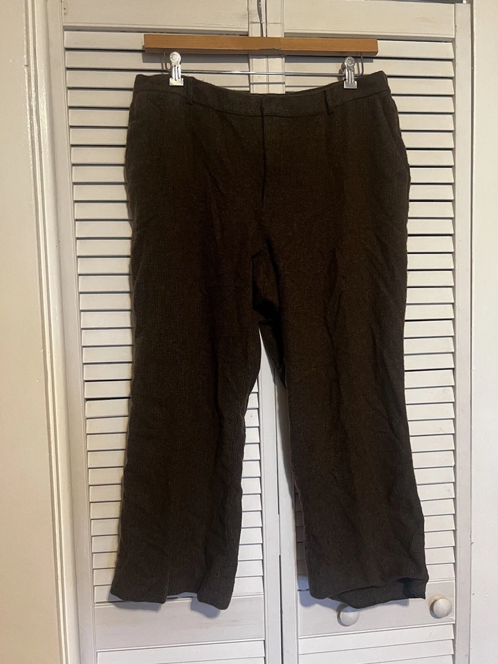 Pantalones para mujer LAUREN RALPH LAUREN talla grande 20W tiro alto 100 % lana a cuadros LEER Foto 1 de 4