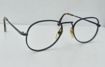 Vintage Alain Mikli 7651 514 Black Oval Metal Sunglasses France FRAMES ONLY - Image 1 of 4