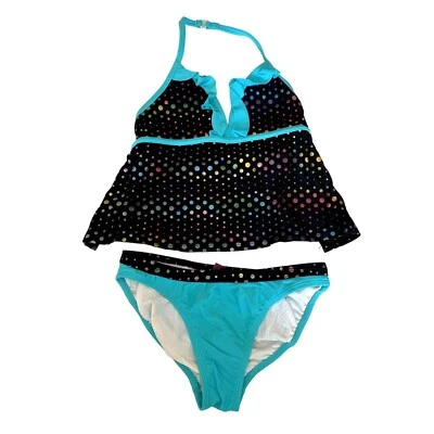 Tankini traje de baño Ocean Pacific para niñas talla mediana 7 8 2 piezas playa piscina azul Foto 1 de 2