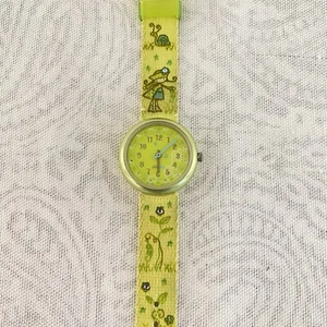 Flik Flak Kids Watch, Swiss made,29mm Case, Green Easy Reader Number - Picture 1 of 9