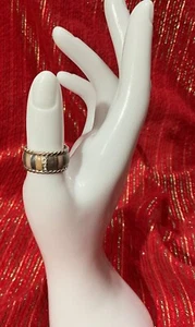 Brighton Cabana Stripe Enamel Ring Size 8 neutral colors - Picture 1 of 5