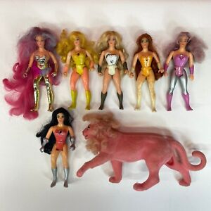 Vintage 80s Princess of Power She-Ra Action Figure Lot & Clawdeen Cat by Mattel