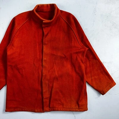 Vintage 60s 70s Wool Delivery Workwear Jacket M Rockabilly Burnt Orange Red - Image 1 of 4