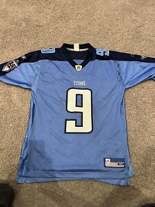 Reebok Steve McNair #9 Tennessee Titans Jersey Blue M VTG Used See Photos