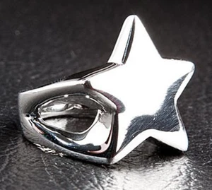 STAR 925 STERLING SILVER BAND RING NEW MEN'S ROCKER DESIGNER BIKER - Picture 1 of 5