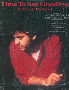Time To Say Goodbye Sheet Music Piano Voice Guitar 1995 Sartori Bocelli - Picture 1 of 4