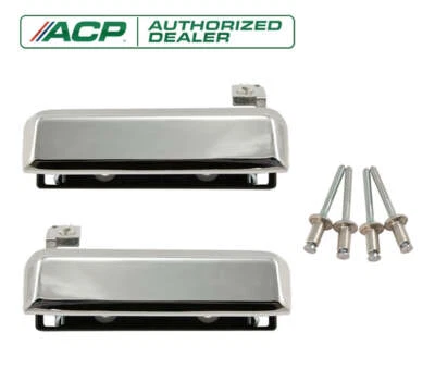Par de manijas de puerta exterior de acero cromado para Ford Mustang GT LX 1979-1993 con remaches Foto 1 de 2