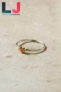 Heart Ring 925 Sterling Silver Copper Ring Stackable Love Ring Handmade Ring LJ4 - Picture 1 of 1