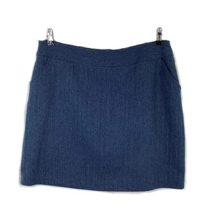 Quba & Co Minirock blau Wollmischung Fischgrätmuster UK 16 - Bild 1 von 7