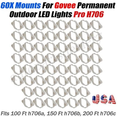 Mount For Govee Permanent Outdoor LED Lights Pro H706 Bracket Clips Holder 60pcs - Image 1 of 4
