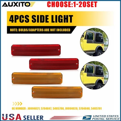 Carcasa de luz marcadora lateral roja ámbar Fit Jeep CJ5 CJ6 CJ7 Scrambler 72-91 4-20X Foto 1 de 4