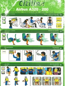 Safety Card - Citilink - A320 200 - 2014 (Indonesia) (S4814) - Picture 1 of 1