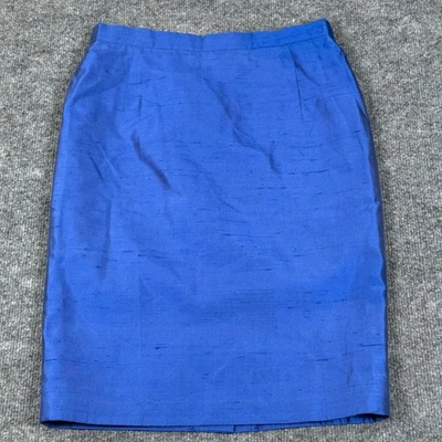 Escada Margaretha Ley Silk Pencil Skirt Size 8 Medium Zip Button Career Office - Image 1 of 4
