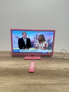 Alba 24" Pink Freeview LED TV with Built in DVD Player- USB & Remote Control - Picture 1 of 17
