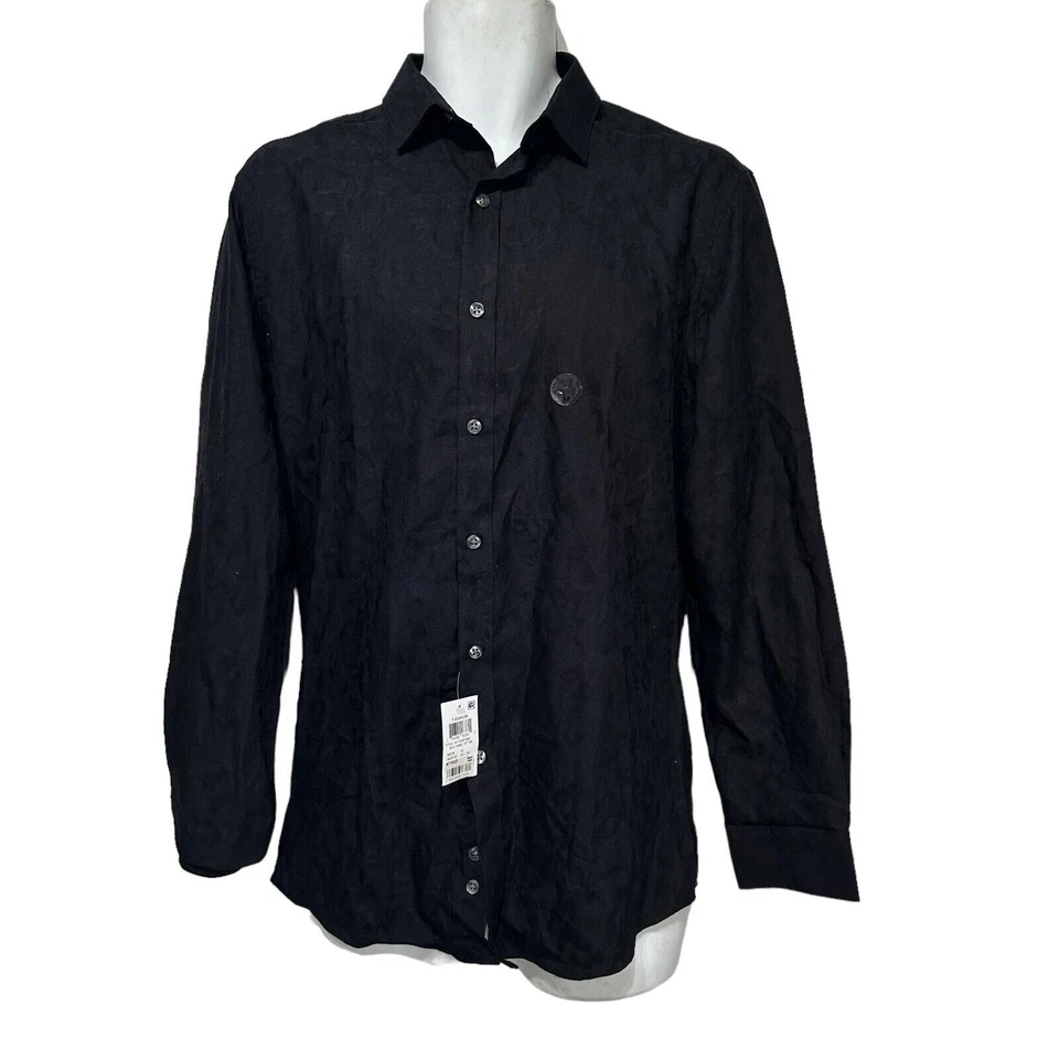 Bar III Camisa Negra Camuflaje Abotonada Hombre Talla M 15 32/33 Foto 1 de 4