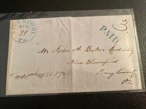 1852 Liverpool Pennsylvania Brief - Bild 1 von 2