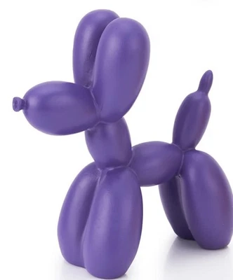 Purple Balloon Dog Statues Animal Art Home Sculpture Decor Dog Statue - Image 1 of 2