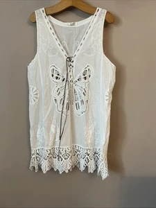 Bellissimo top bianco ricamato boho - Taglia unica - Foto 1 di 5