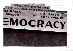 Democracy Parade Float 1940 Missoula MT vintage b&w photo - Picture 1 of 2