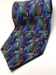 JERRY GARCIA - GRATEFUL DEAD cravatta uomo vintage 100% seta blu viola verde NUOVA - Foto 1 di 3