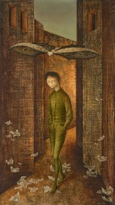 Remedios Varo : Sad Boy : Surrealist Figurative Art Print - Picture 1 of 2