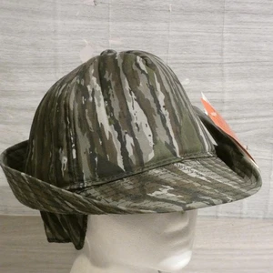 Vintage Realtree Treebark Camo Hunting Hat Fedora Large Thinsolate Earflaps 90s - Picture 1 of 17