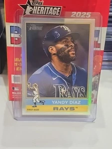 2025 Topps Heritage Yandy Diaz #215 Silver Chrome Tampa Bay Rays - Bild 1 von 2