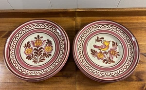 2 platos de cerámica de arte popular alemán hechos a mano WIKP torneados a mano percha de pared de gema - Imagen 1 de 6